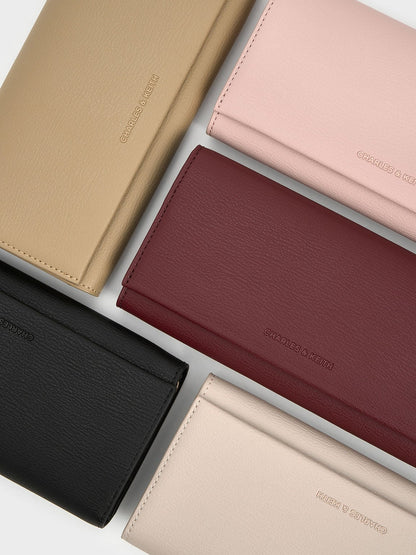 CHARLES & KEITH Great Value | Muriel Front Flap Long Wallet - Sand