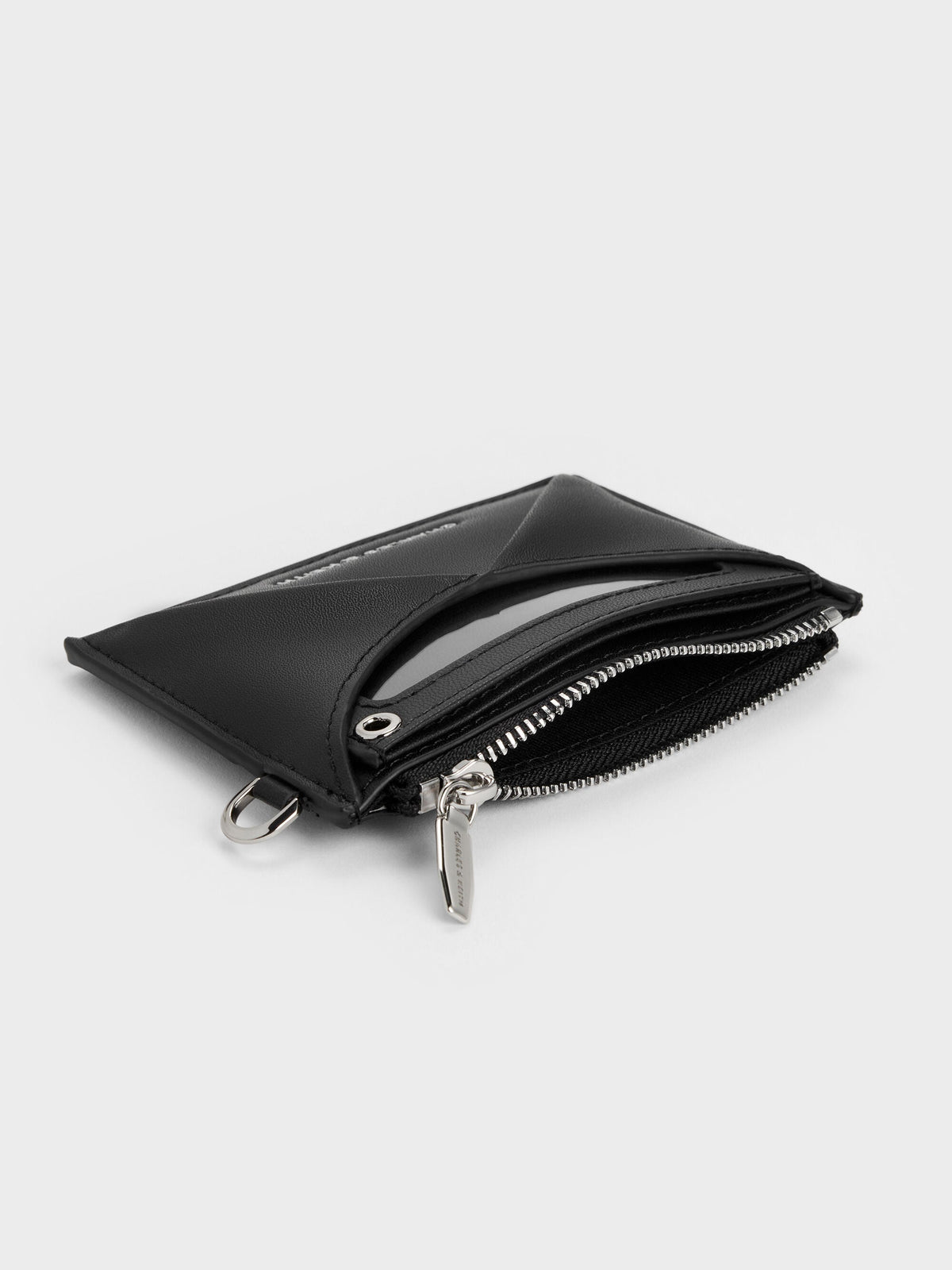 CHARLES & KEITH Value | Hazel Bow Panelled Card Holder - Noir