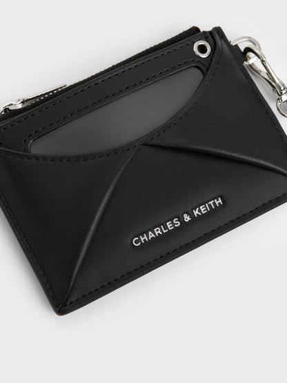 CHARLES & KEITH Value | Hazel Bow Panelled Card Holder - Noir