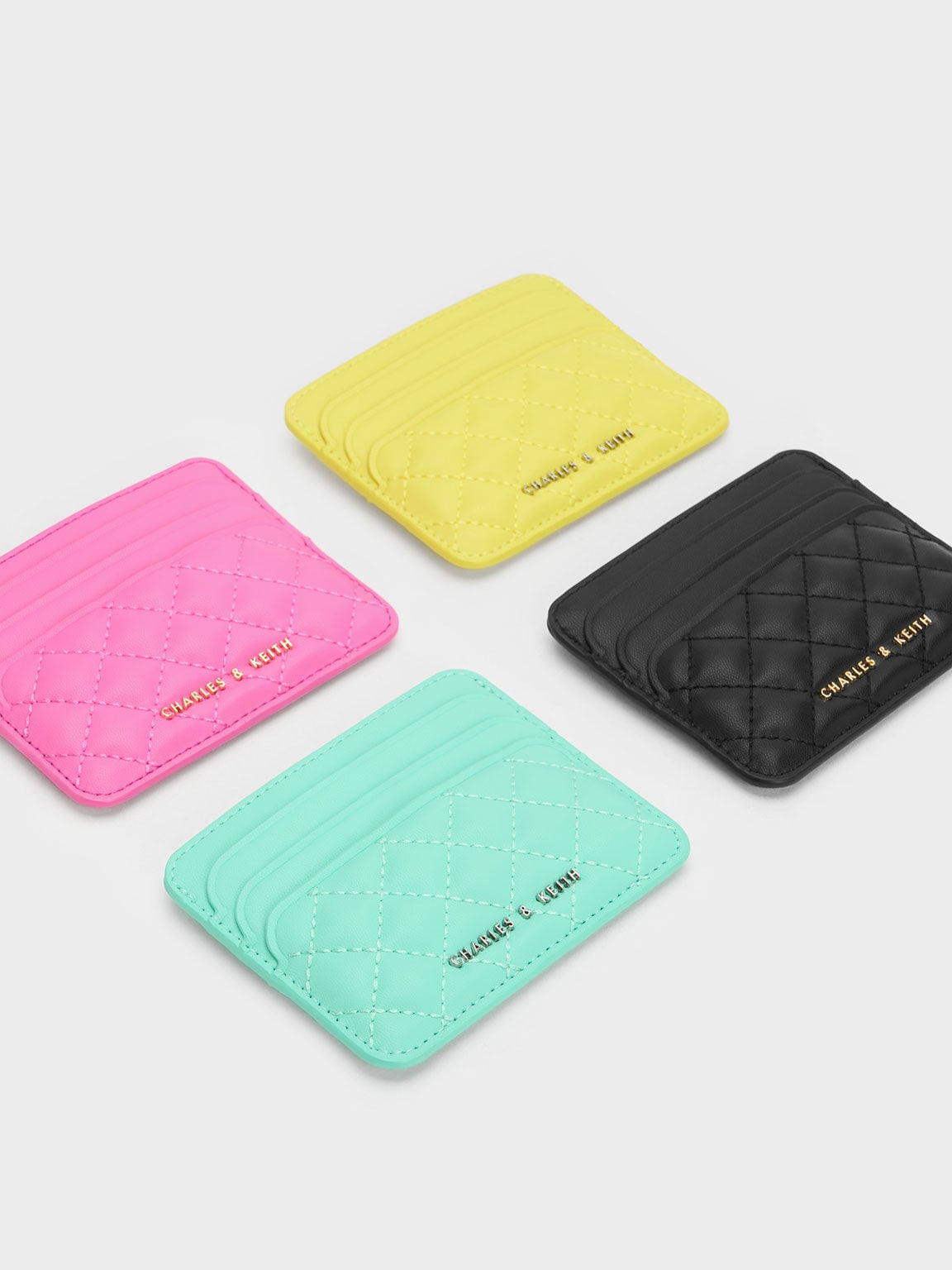 CHARLES & KEITH Popular | Cleo Quilted Card Holder - Black