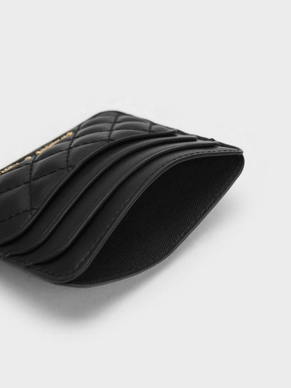 CHARLES & KEITH Popular | Cleo Quilted Card Holder - Black