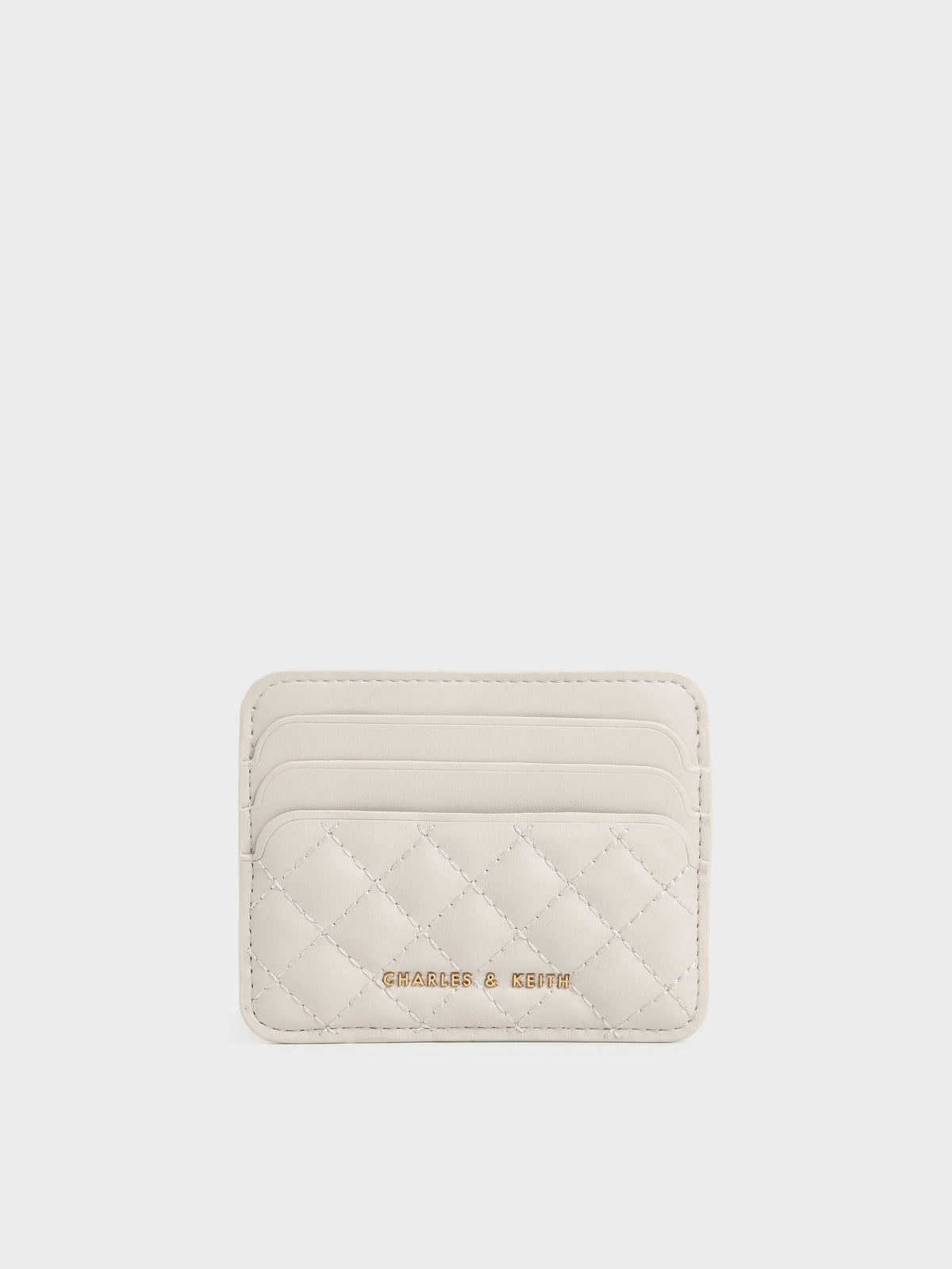 CHARLES & KEITH Special Offer | Cleo Quilted Card Holder - Ivory