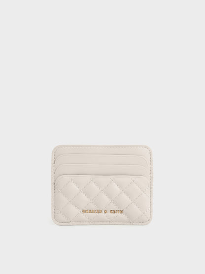 CHARLES & KEITH Special Offer | Cleo Quilted Card Holder - Ivory
