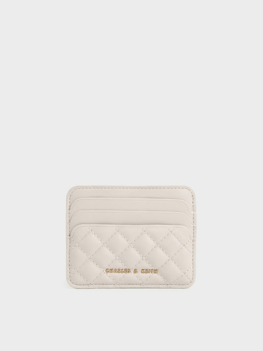 CHARLES & KEITH Special Offer | Cleo Quilted Card Holder - Ivory