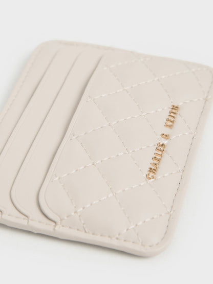 CHARLES & KEITH Special Offer | Cleo Quilted Card Holder - Ivory