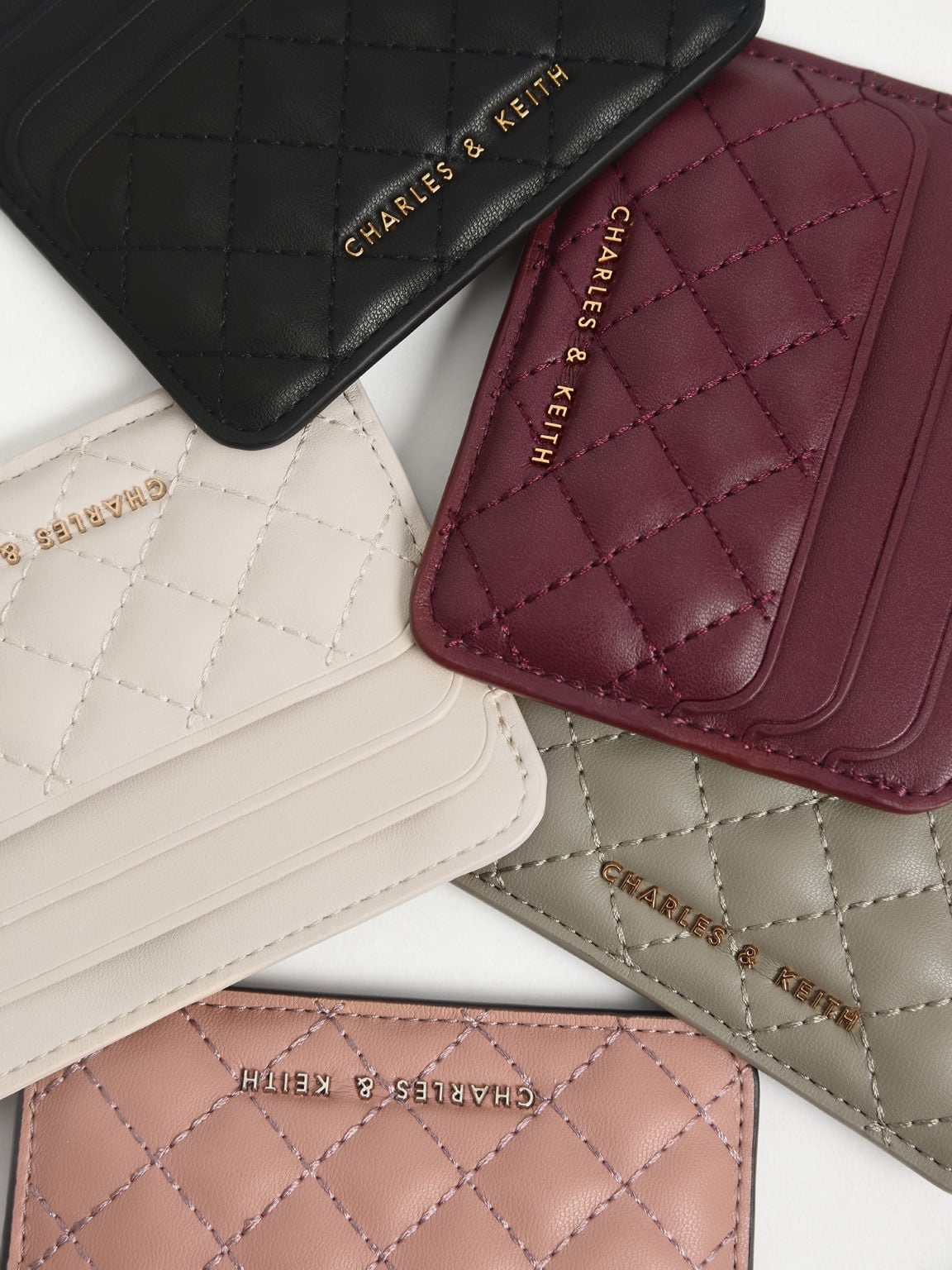 CHARLES & KEITH Special Offer | Cleo Quilted Card Holder - Ivory