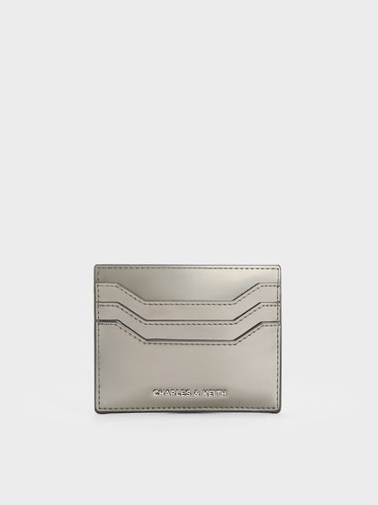 CHARLES & KEITH Quality | Carli Metallic Multi-Slot Card Holder - Pewter