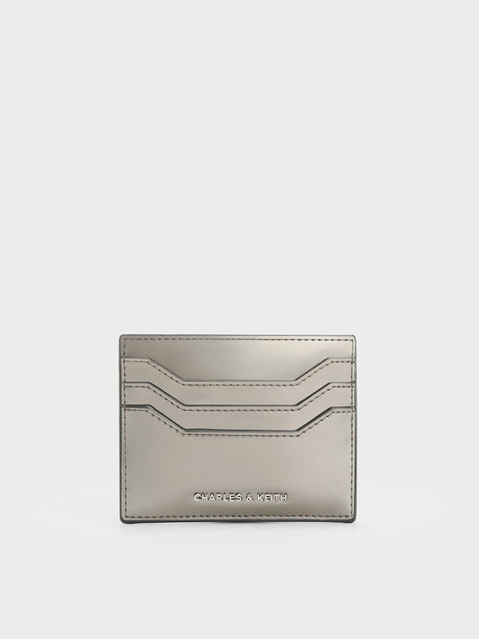 CHARLES & KEITH Quality | Carli Metallic Multi-Slot Card Holder - Pewter