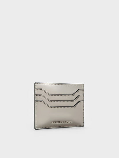 CHARLES & KEITH Quality | Carli Metallic Multi-Slot Card Holder - Pewter