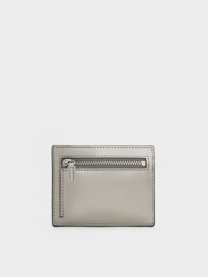 CHARLES & KEITH Quality | Carli Metallic Multi-Slot Card Holder - Pewter