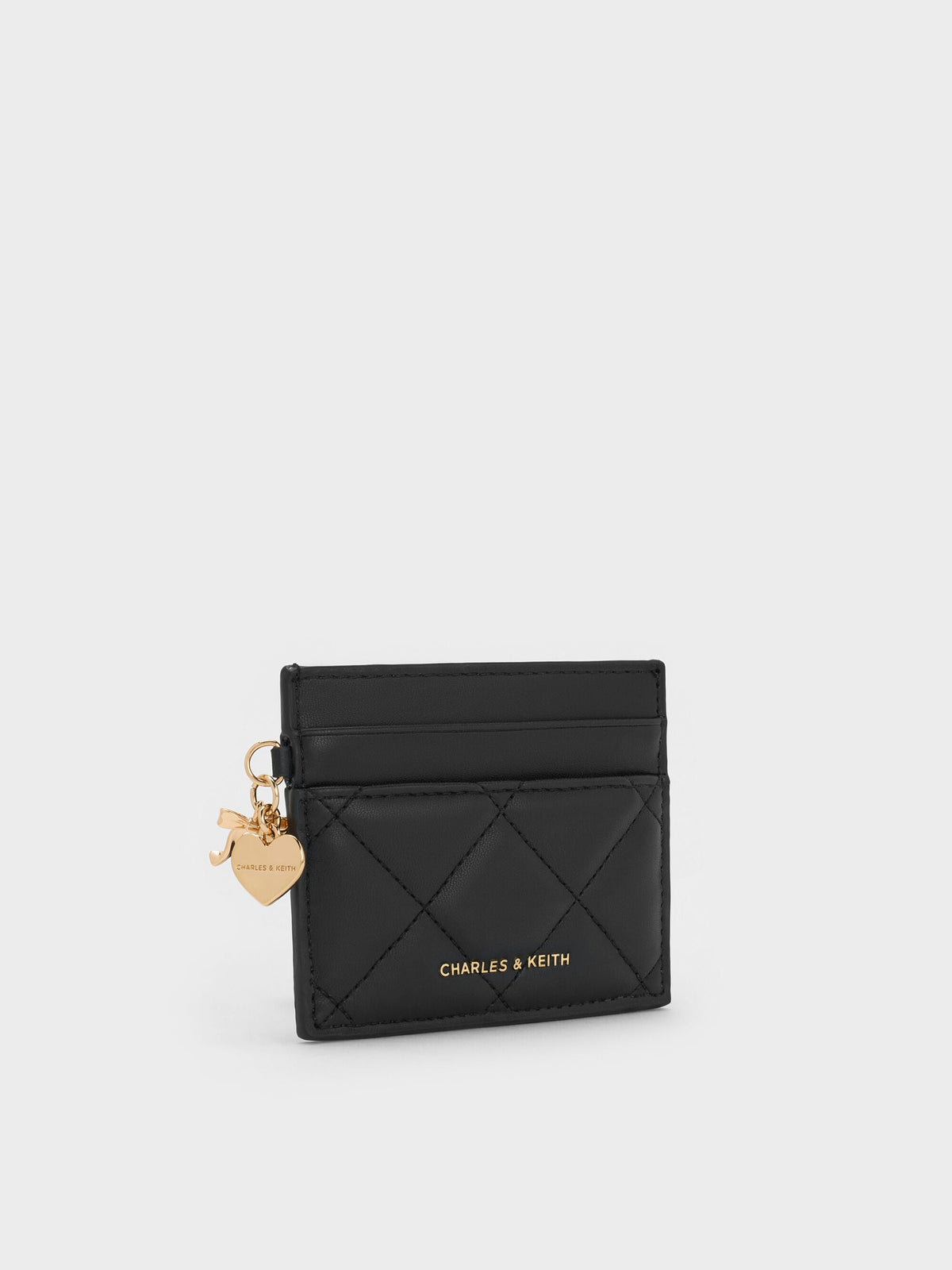 CHARLES & KEITH Featured | Arrietty Quilted Card Holder - Black