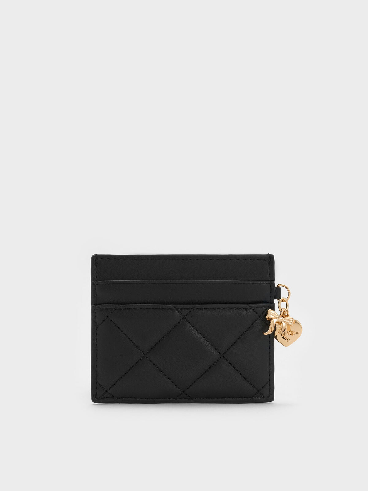 CHARLES & KEITH Featured | Arrietty Quilted Card Holder - Black