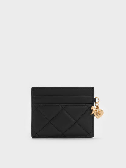 CHARLES & KEITH Featured | Arrietty Quilted Card Holder - Black