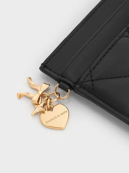 CHARLES & KEITH Featured | Arrietty Quilted Card Holder - Black