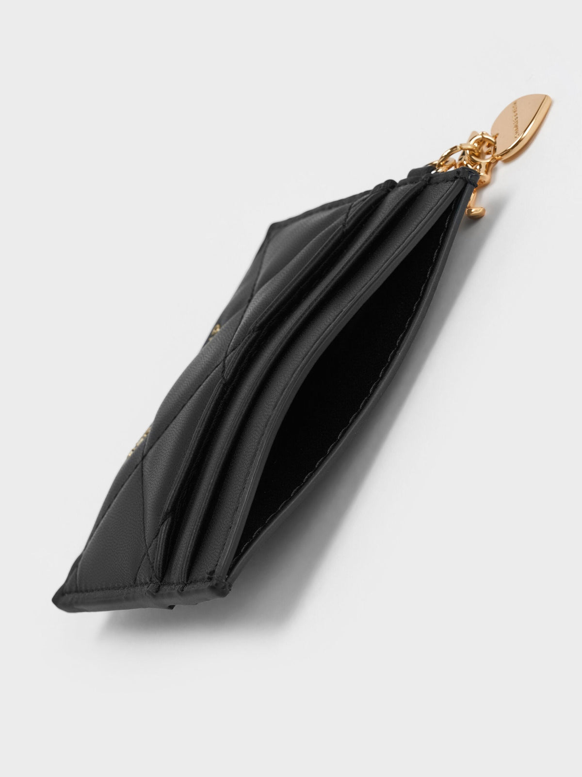 CHARLES & KEITH Featured | Arrietty Quilted Card Holder - Black