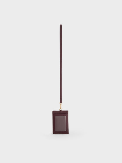 CHARLES & KEITH Top Pick | Twilia Card Holder With Lanyard - Wineberry Red