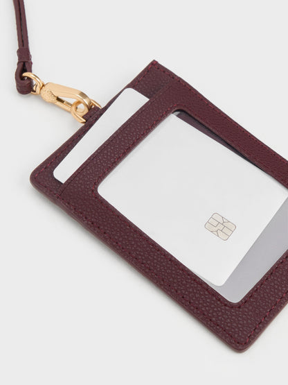 CHARLES & KEITH Top Pick | Twilia Card Holder With Lanyard - Wineberry Red
