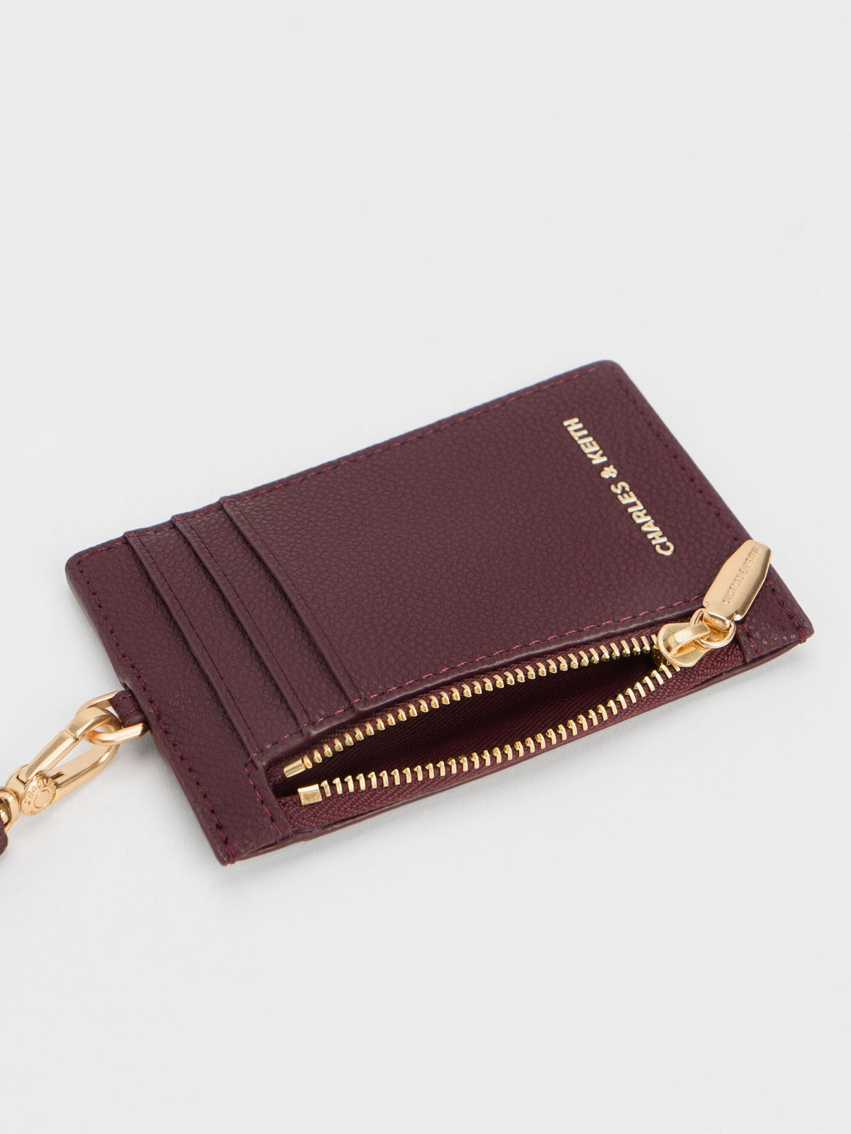 CHARLES & KEITH Top Pick | Twilia Card Holder With Lanyard - Wineberry Red