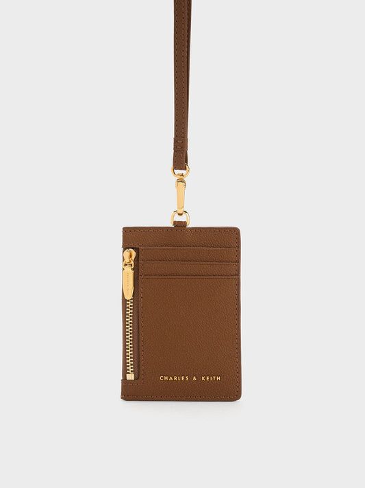 CHARLES & KEITH Smart Buy | Twilia Card Holder With Lanyard - Chocolate