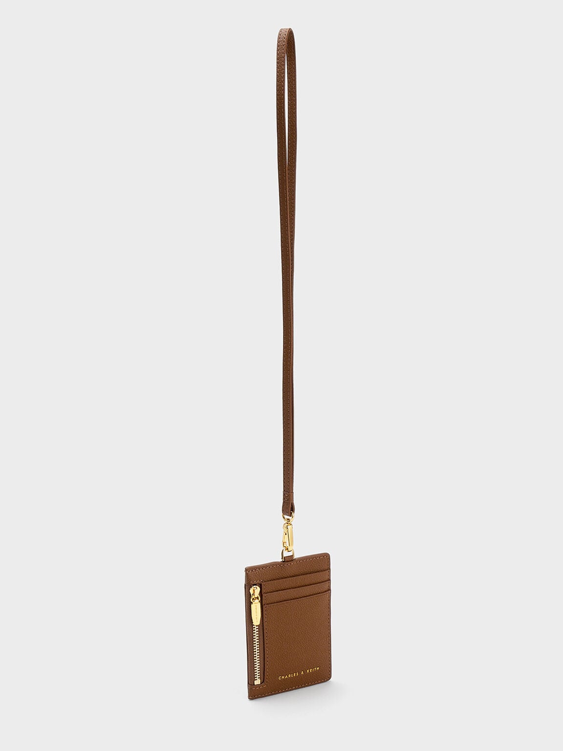 CHARLES & KEITH Smart Buy | Twilia Card Holder With Lanyard - Chocolate