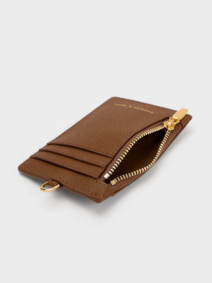 CHARLES & KEITH Smart Buy | Twilia Card Holder With Lanyard - Chocolate