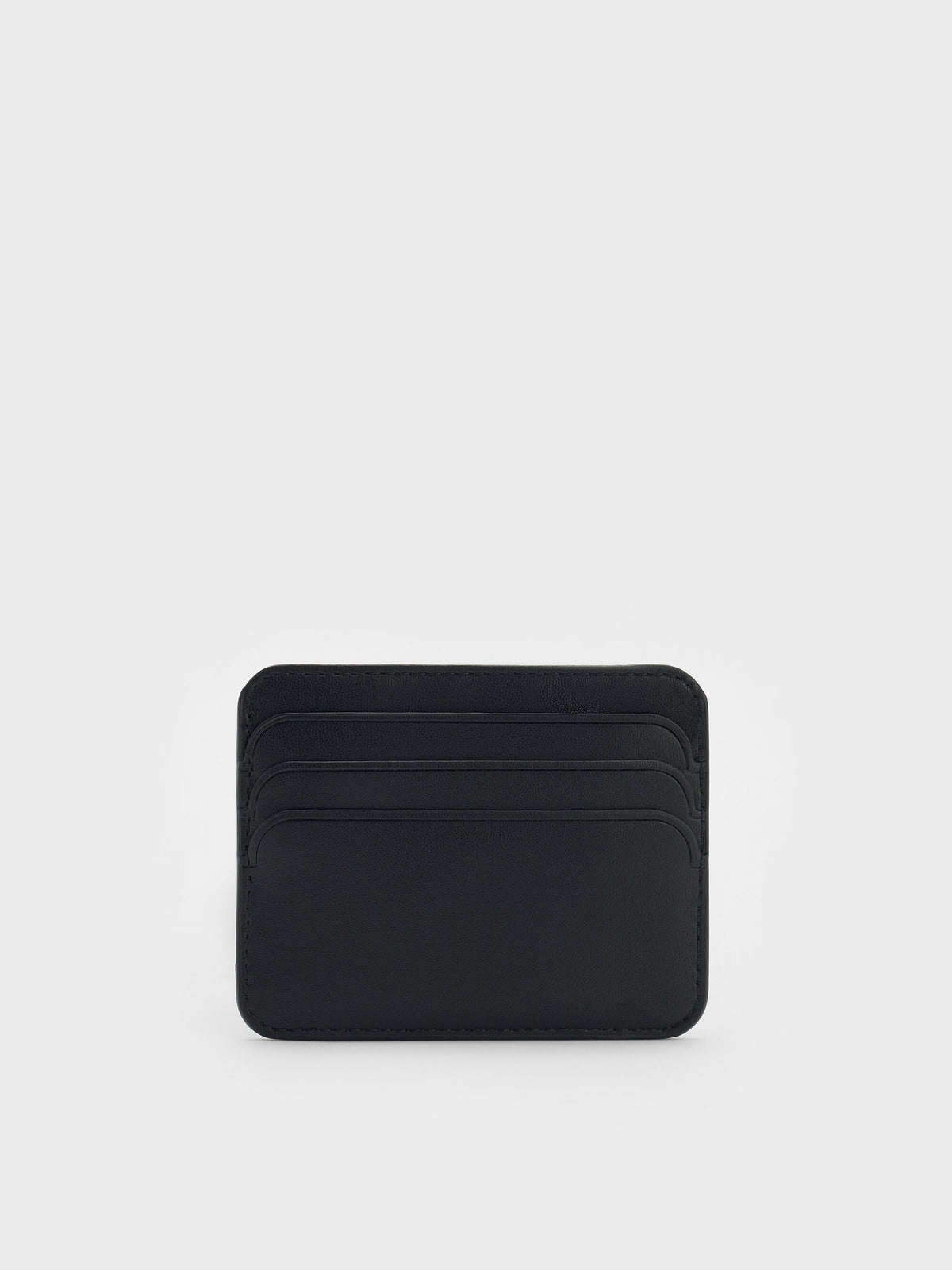 CHARLES & KEITH Essential | Cleo Two-Tone Quilted Card Holder - Midnight Black