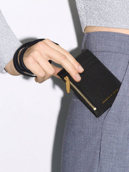 CHARLES & KEITH Quality | Twilia Card Holder With Lanyard - Black