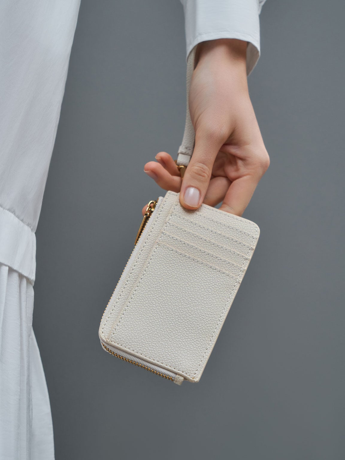 CHARLES & KEITH Hot Sale | Dixie Wristlet Card Holder - Cream
