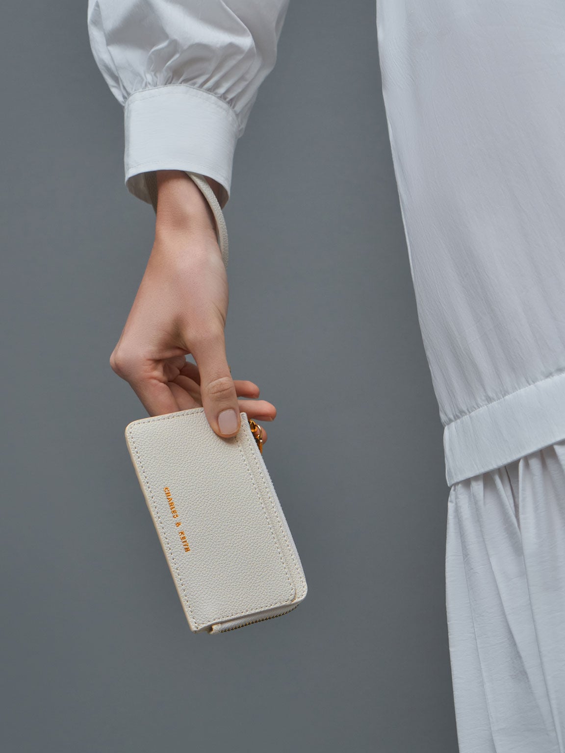 CHARLES & KEITH Hot Sale | Dixie Wristlet Card Holder - Cream