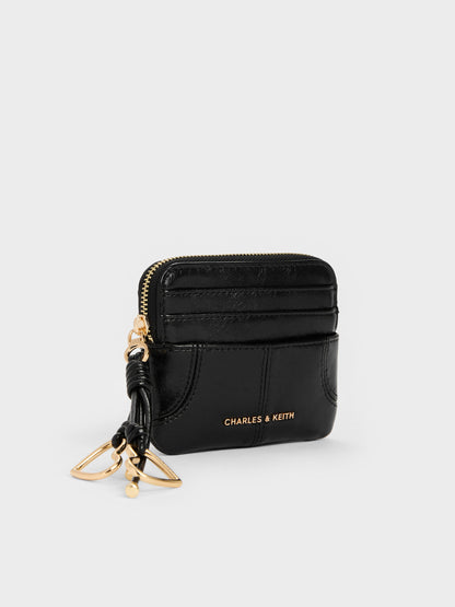 CHARLES & KEITH Exclusive | Ciara Top-Zip Card Holder - Black