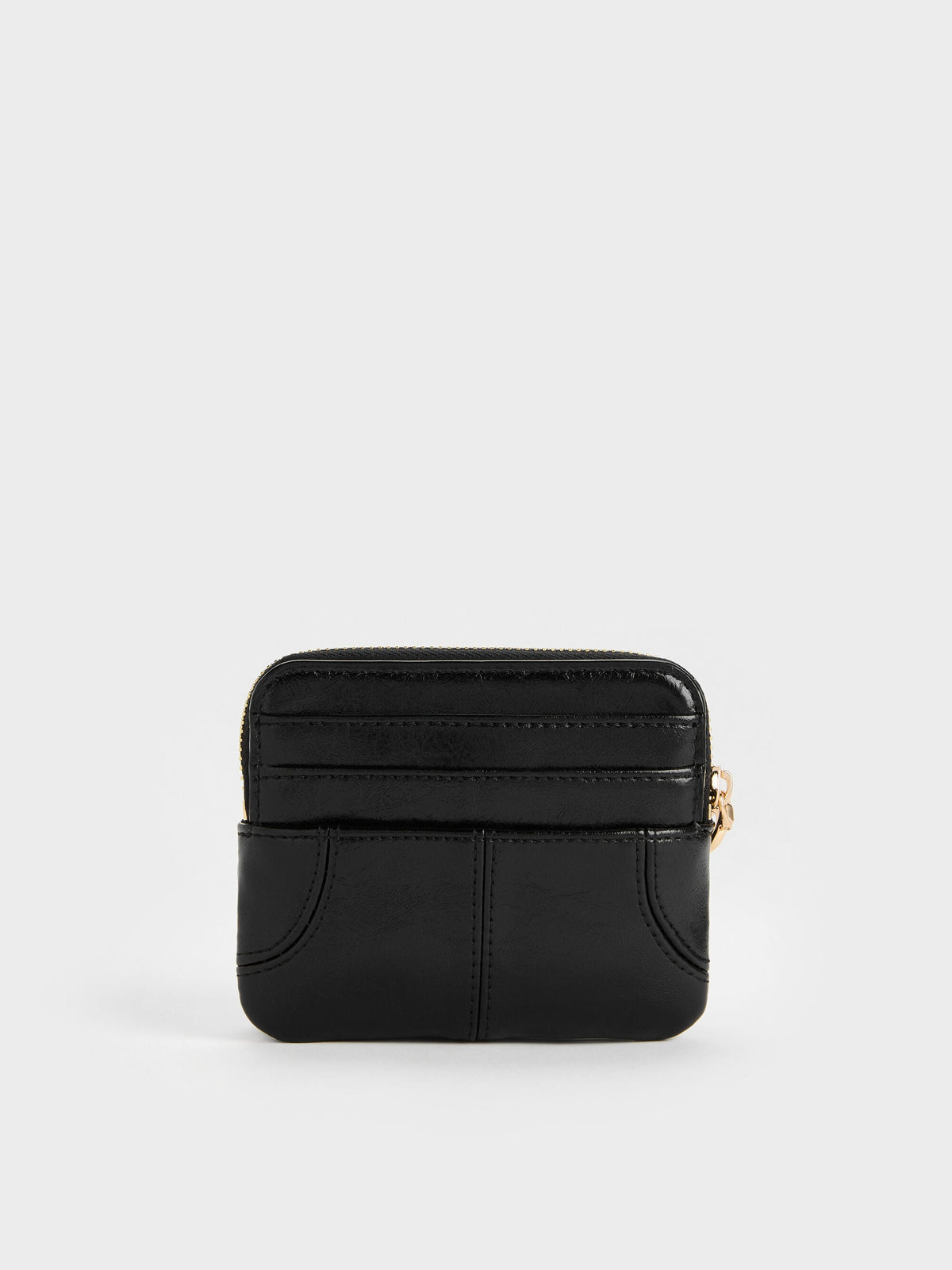 CHARLES & KEITH Exclusive | Ciara Top-Zip Card Holder - Black