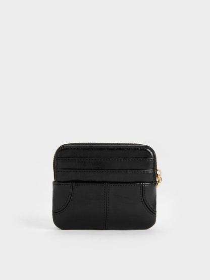 CHARLES & KEITH Exclusive | Ciara Top-Zip Card Holder - Black