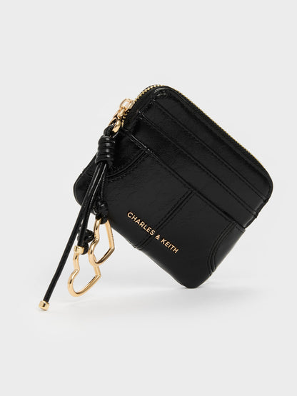 CHARLES & KEITH Exclusive | Ciara Top-Zip Card Holder - Black