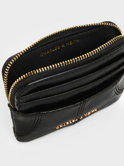 CHARLES & KEITH Exclusive | Ciara Top-Zip Card Holder - Black