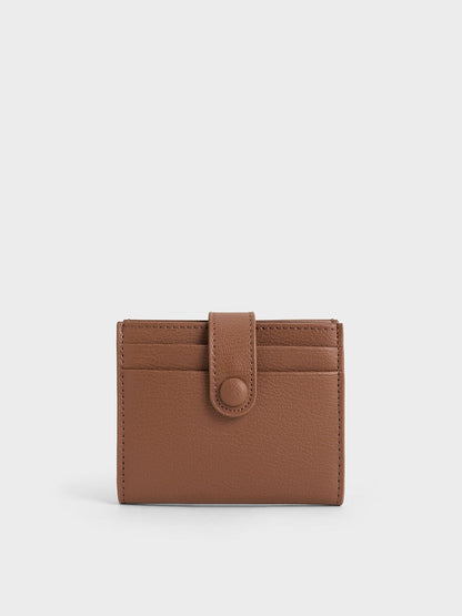 CHARLES & KEITH Trusted | Bliss Snap Button Card Holder - Chocolate