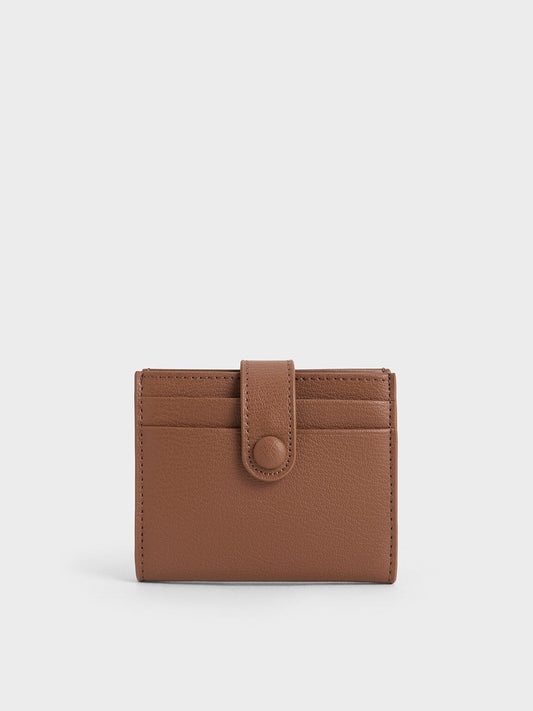 CHARLES & KEITH Trusted | Bliss Snap Button Card Holder - Chocolate