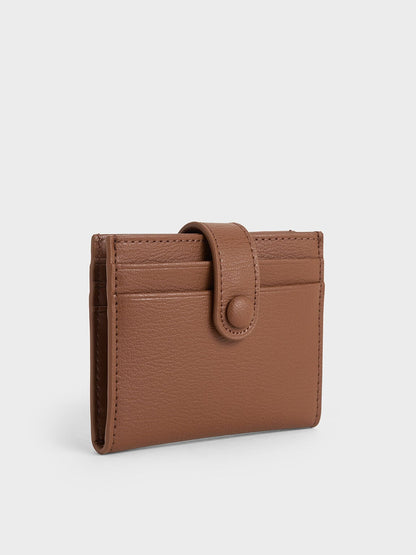 CHARLES & KEITH Trusted | Bliss Snap Button Card Holder - Chocolate