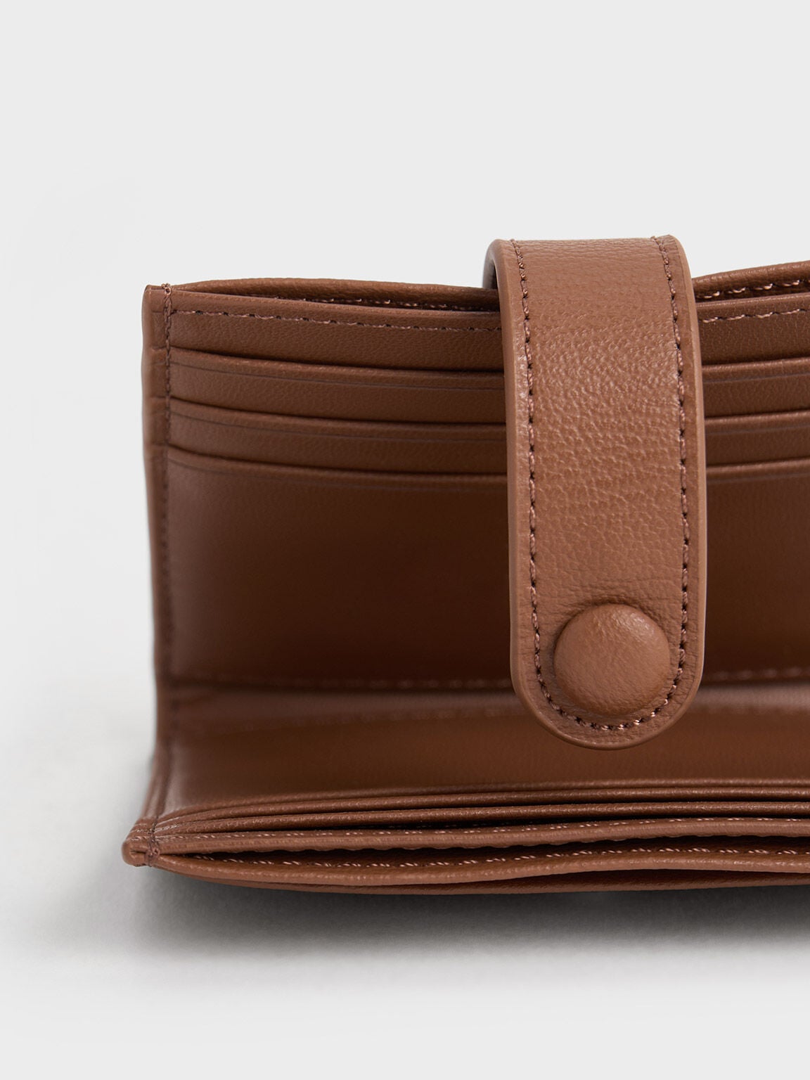 CHARLES & KEITH Trusted | Bliss Snap Button Card Holder - Chocolate