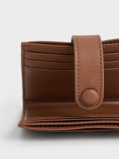 CHARLES & KEITH Trusted | Bliss Snap Button Card Holder - Chocolate