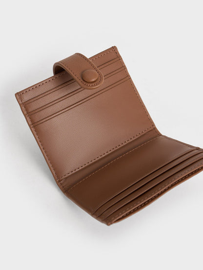 CHARLES & KEITH Trusted | Bliss Snap Button Card Holder - Chocolate