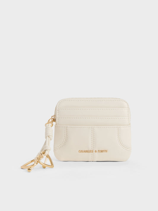 CHARLES & KEITH Great Value | Ciara Top-Zip Card Holder - Cream