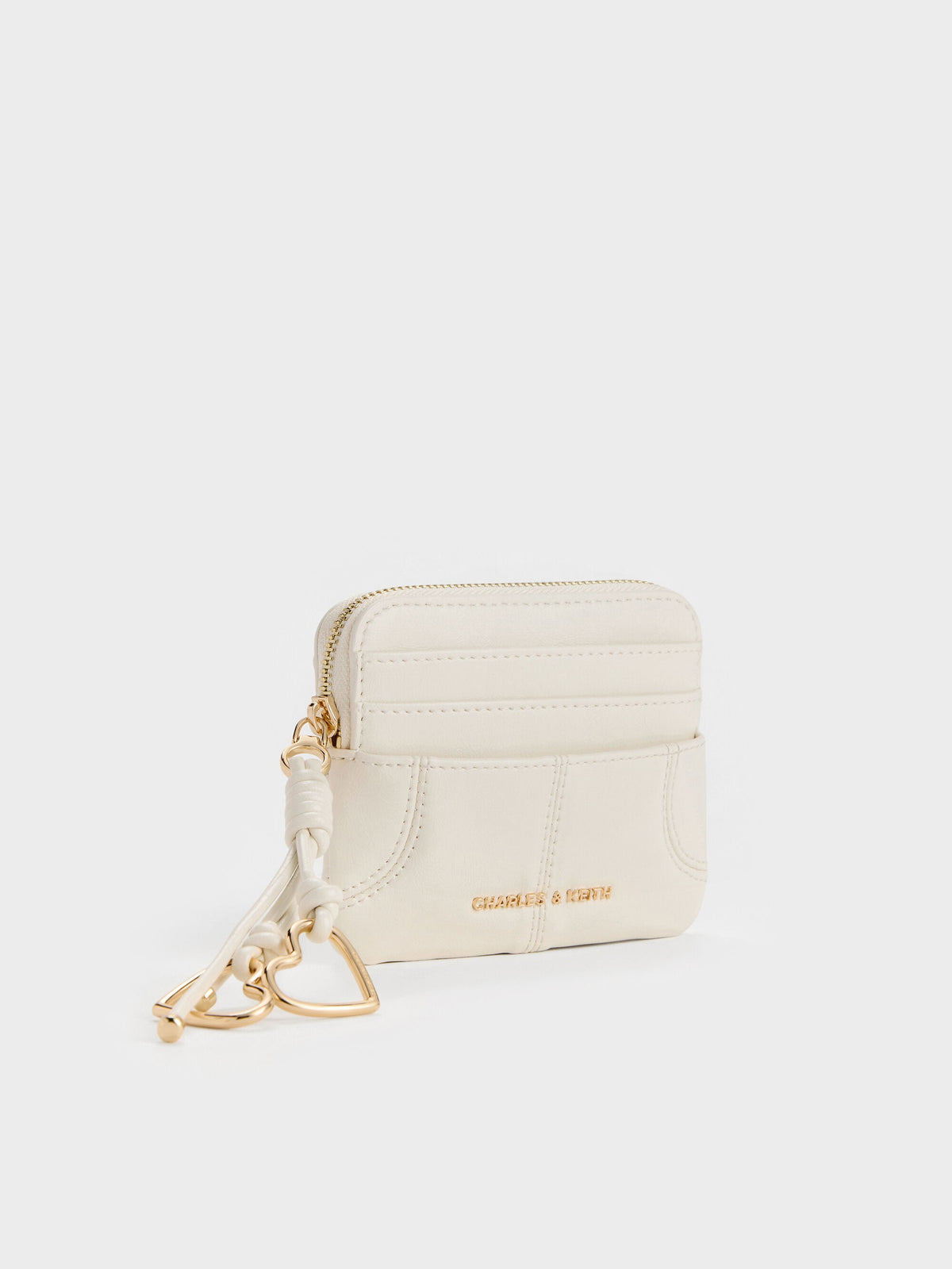 CHARLES & KEITH Great Value | Ciara Top-Zip Card Holder - Cream