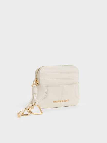 CHARLES & KEITH Great Value | Ciara Top-Zip Card Holder - Cream
