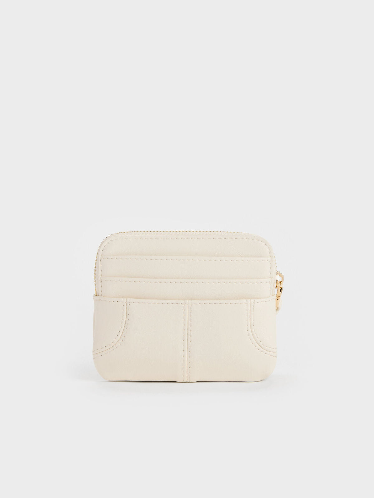 CHARLES & KEITH Great Value | Ciara Top-Zip Card Holder - Cream