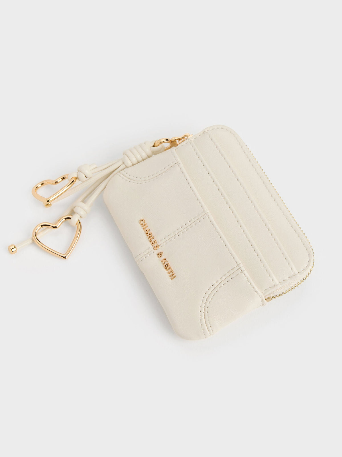 CHARLES & KEITH Great Value | Ciara Top-Zip Card Holder - Cream