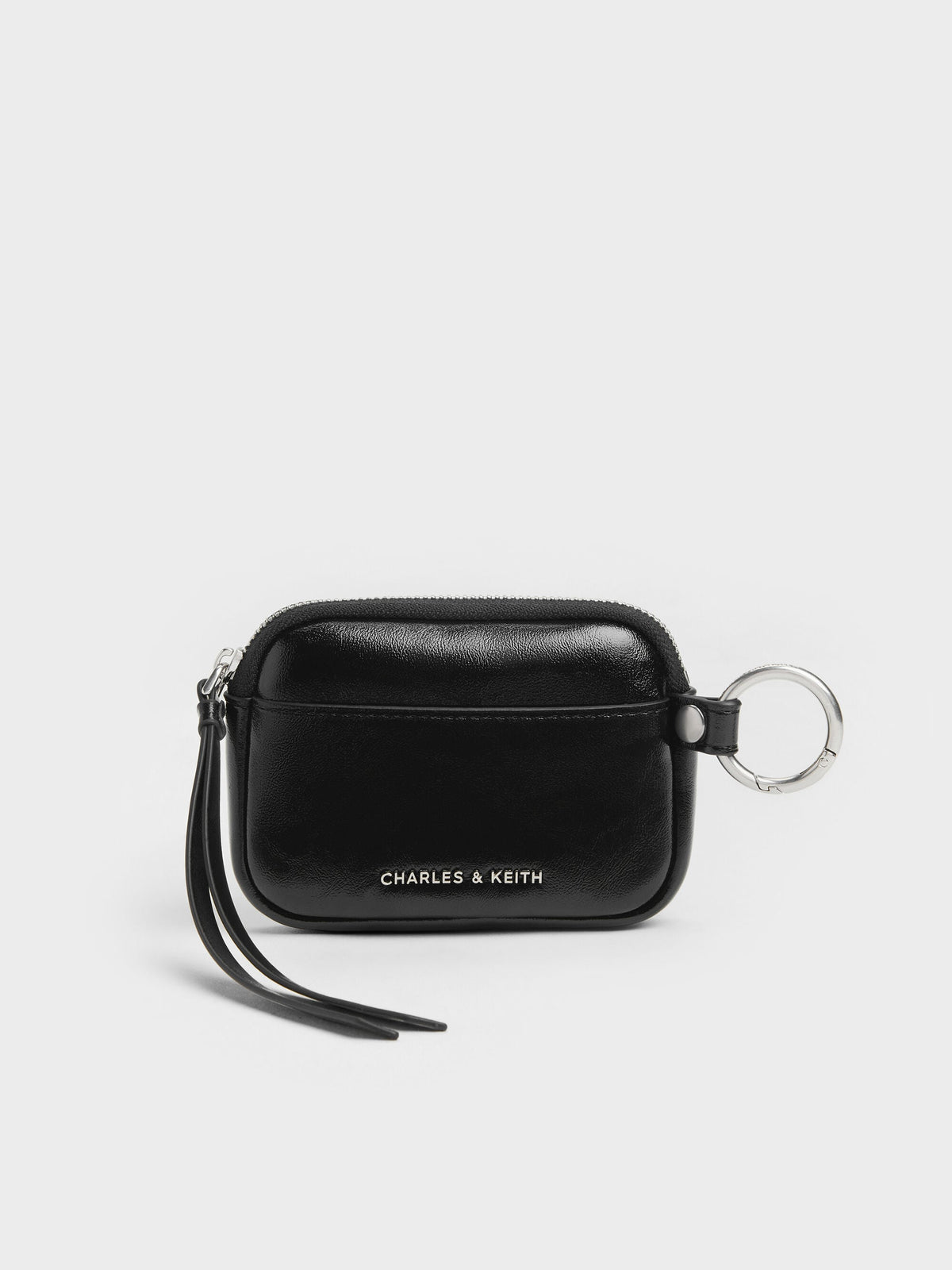 CHARLES & KEITH Essential | Tatiana Zip-Around Card Holder - Noir