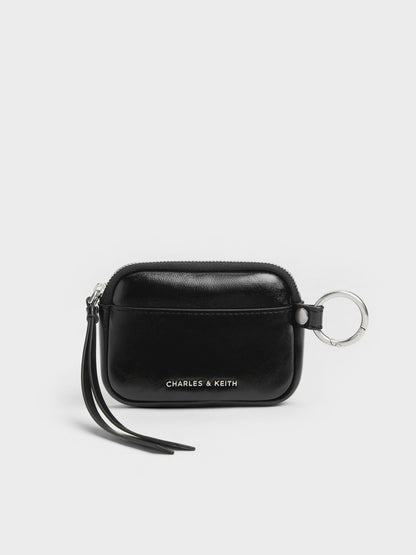 CHARLES & KEITH Essential | Tatiana Zip-Around Card Holder - Noir