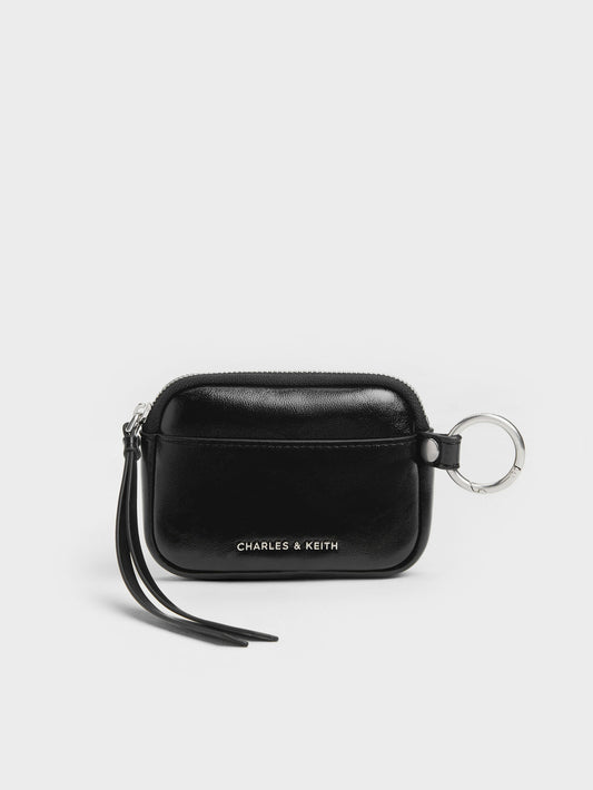 CHARLES & KEITH Essential | Tatiana Zip-Around Card Holder - Noir
