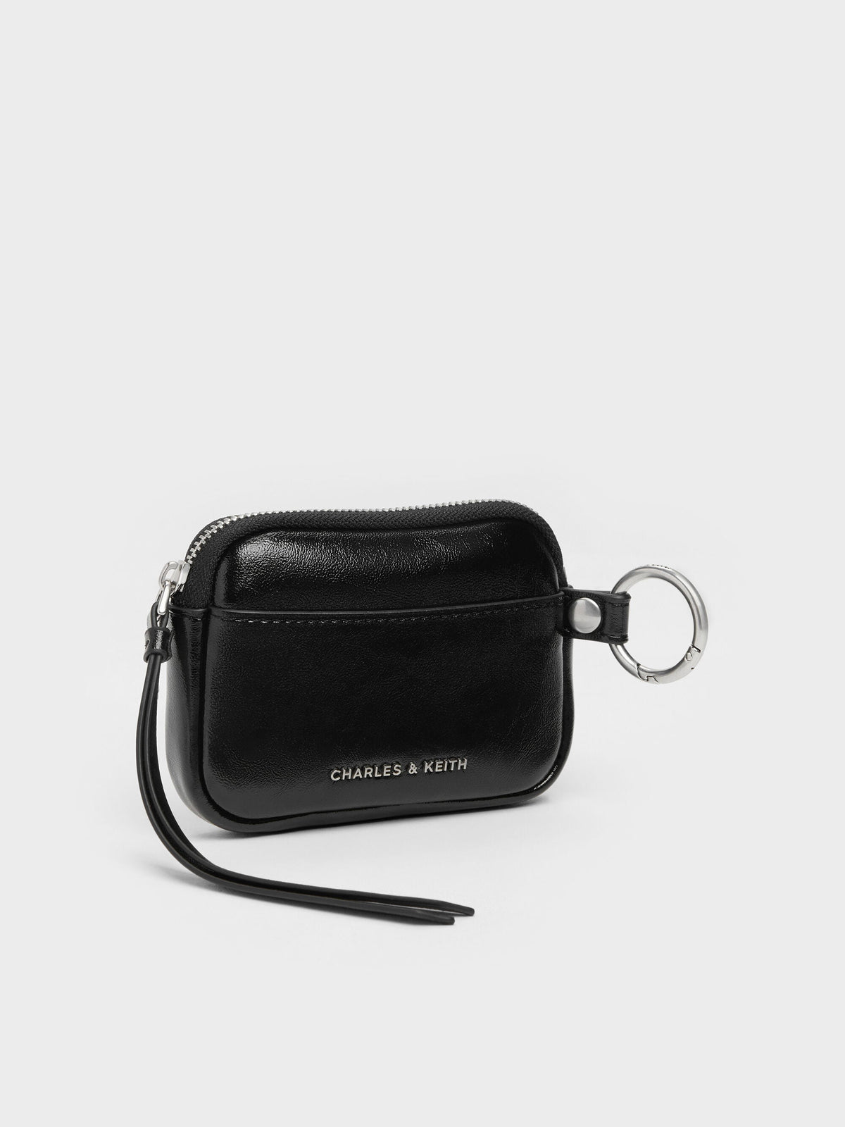 CHARLES & KEITH Essential | Tatiana Zip-Around Card Holder - Noir