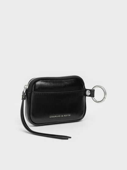 CHARLES & KEITH Essential | Tatiana Zip-Around Card Holder - Noir
